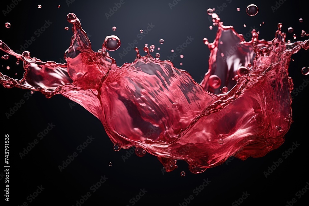 Aufkleber a vibrant red liquid splashes into the air, creating a mesmerizing dance of fluidity and motion