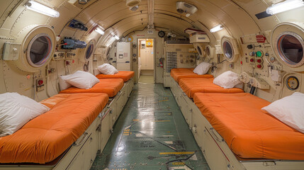 Space Shuttle Scullery: Efficiency Essence with Cosmic Dawn Warmth - obrazy, fototapety, plakaty