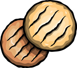 Cartoon funny flatbread