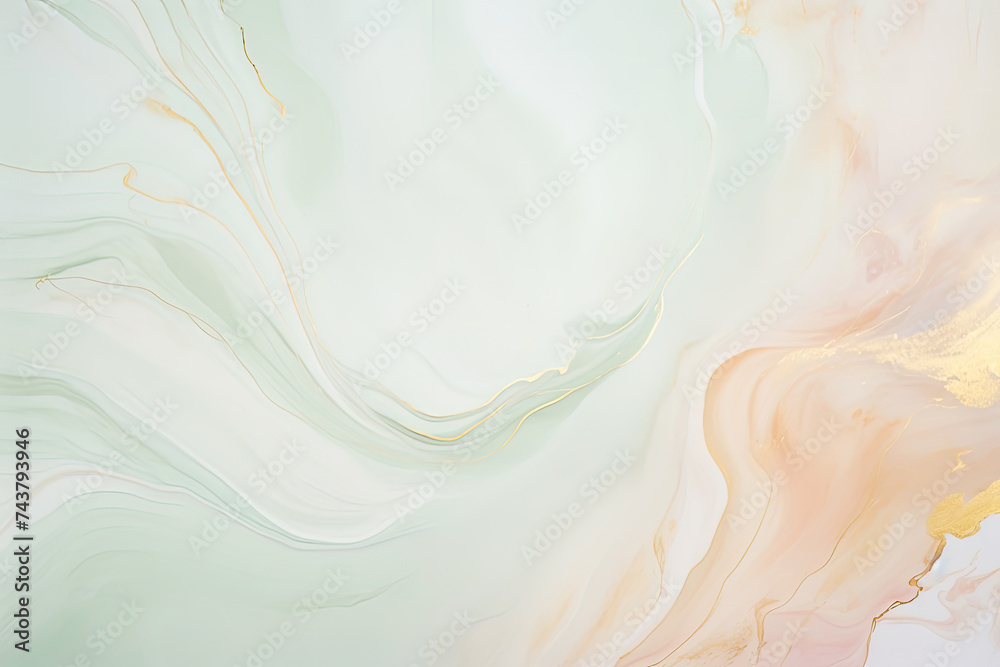 Aufkleber a captivating abstract painting featuring soft pastel colors swirling on a pristine white canvas, cr