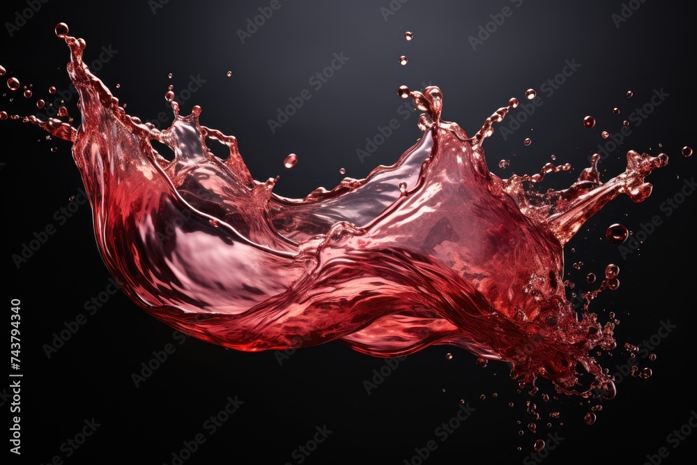 Aufkleber A vibrant red liquid bursts forth into the air, creating a mesmerizing display of color and motion