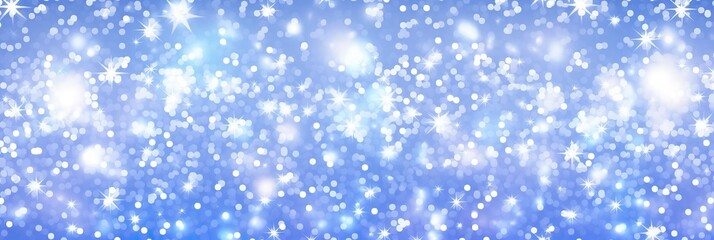 Fototapeta premium Blue background adorned with delicate snowflakes and twinkling stars creating a magical and serene atmosphere