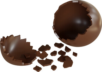 cracked chocolate egg