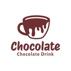Chocolate drink logo icon concept illustration