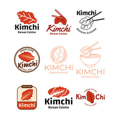 Set of Kimchi Korean food logo vector illustration design