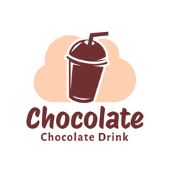 Chocolate drink logo icon concept illustration