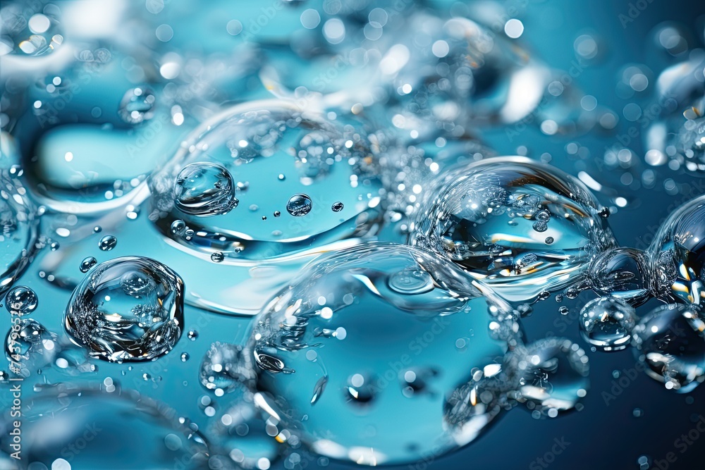 Leinwandbilder a mesmerizing display of water bubbles floating delicately on top of each other in a graceful cascad