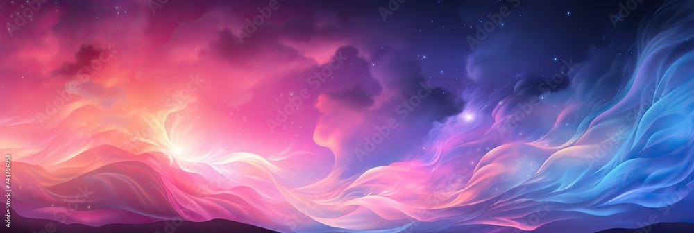 Aufkleber vast sky brimming with billowy clouds and twinkling stars, creating a dreamy and tranquil atmosphere