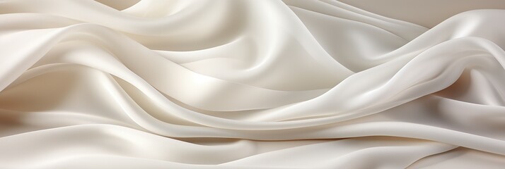 Obraz premium A detailed view of luxurious white satin fabric, showcasing its smooth texture and delicate sheen