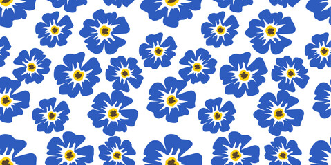 Vector hand drawn flowers. Seamless pattern for textile design, wallpaper, stationery, home decor, packaging, background, art and crafts.