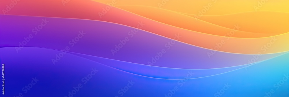 Aufkleber Smooth gradient wave in vivid orange and blue tones with fine lines
