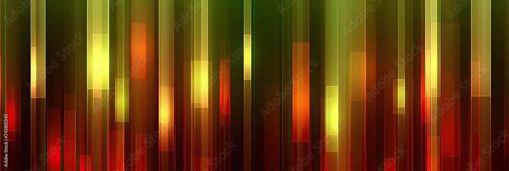 Poster A mesmerizing composition of red and green vertical lines, creating a dynamic and energetic visual display