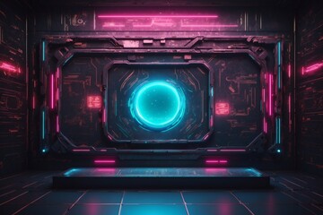 Obraz premium Cyberpunk Futuristic Backgrounds & Frames