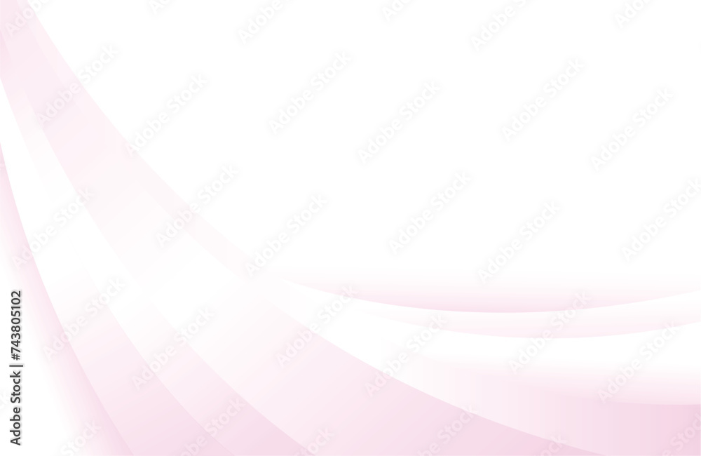 Fototapete abstract white background with soft pink gradient in shape of wave curve. editable background with l