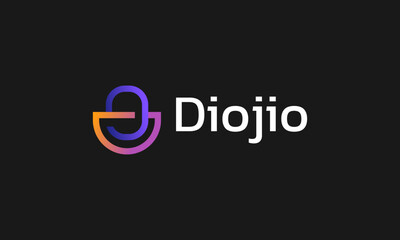 Modern DJ logo design vector template