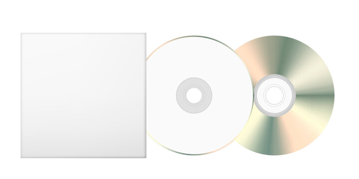 Blank disk and case template. Blank mockup. Png clipart isolated on transparent background