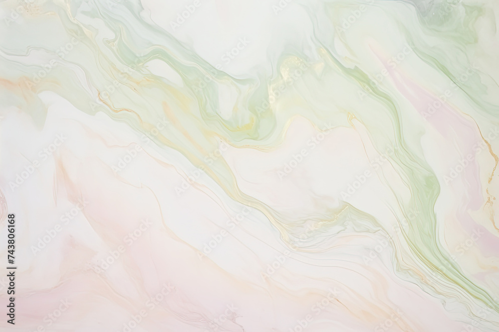 Poster This close-up photo beautifully captures the intricate details of a white and green marble texture, showcasing the elegant fusion of colors and patterns