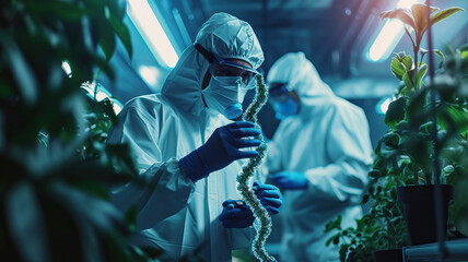 Genetic Theft Network: Criminals stealing genetic material to create clones or bioengineered organisms for illegal activities, posing ethical and legal dilemmas - obrazy, fototapety, plakaty