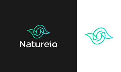 Leaf and nature, eco logo design template