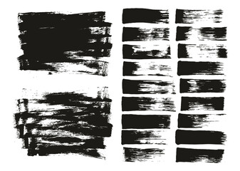 Hand Drawn Flat Sponge Thin Artist Brush Straight Lines & Long Background Mix High Detail Abstract Vector Background Mix Set 