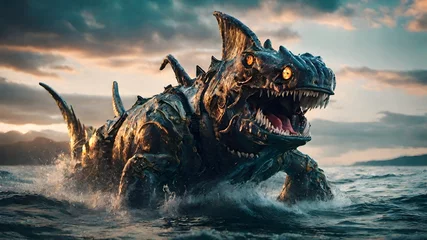 Tuinposter Sea Monsters Background Very Cool © SITI