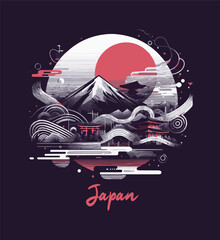 Japanese style popular typography t-shirt design for clothes sale poster banner wallpaper vector