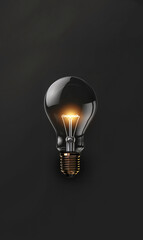 A single lightbulb glowing against a dark backdrop, creating an atmosphere of inspiration.