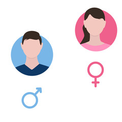 man and woman, gender. Vector illustration