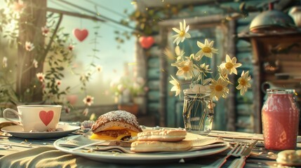 The nice breakfast with love