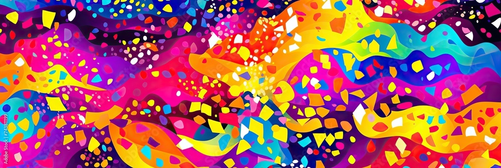Poster A vibrant explosion of colors creating a mesmerizing and energetic display on a textured background