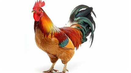 Fototapeta premium chicken bantam, Rooster isolated on white