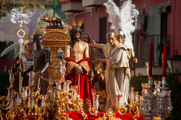 paso de misterio de la hermandad de San Benito, semana santa de Sevilla	 - obrazy, fototapety, plakaty