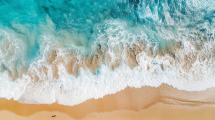 Fototapeta na wymiar Aerial photo of summer beach and blue ocean 