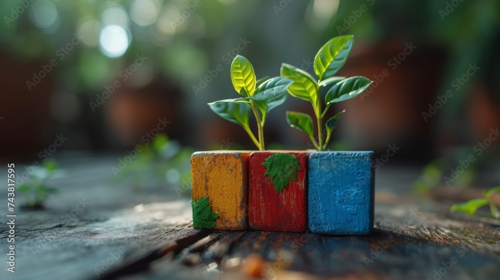 Aufkleber goals of sustainable development. concept of environmental technology.