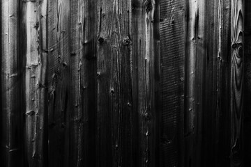 Black Wood Dark Texture. Black wood texture background coming from natural tree. Dark black Wooden textured surface. The texture of the old wooden fence in black and white image - obrazy, fototapety, plakaty