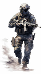 Full body image of soldier army uniform