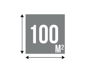 100 m. Vector 100 square meters of construction, concept area and work space
