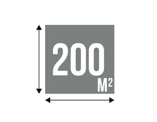 200 m. Vector 200 square meters of construction, concept area and work space