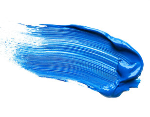 Blauer Pinselstrich isoliert auf weißen Hintergrund, Freisteller
