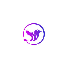 icon bird abstract circle,bird gradient