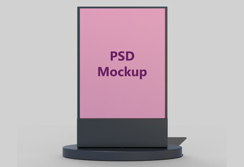 Blank Billboard Banner Mockup - 3D Render Billboard Mockup