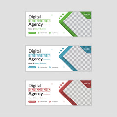 Modern professional business social media cover or facebook cover post design template