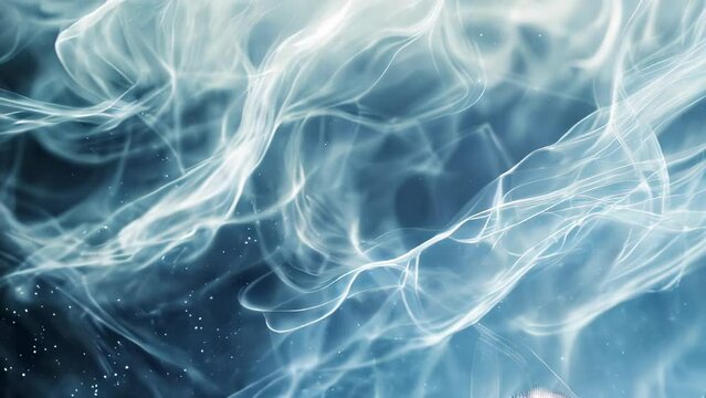Abstract blue smoke on a dark background. Design element for brochure, flyer, web design.