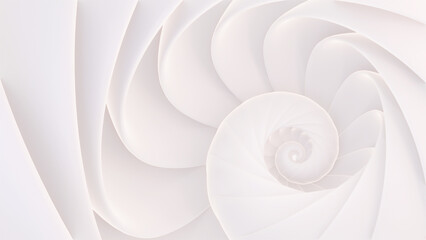 3d rendered abstract white spiral pattern.
