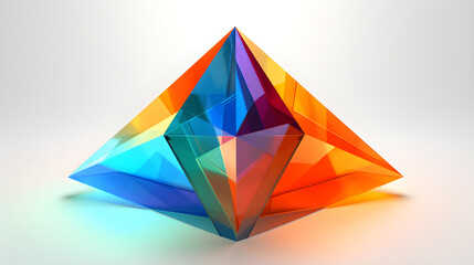 Colorful 3D Prism: An Artistic Illustration of Geometry
