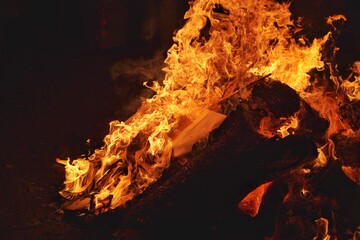 fire in the fireplace