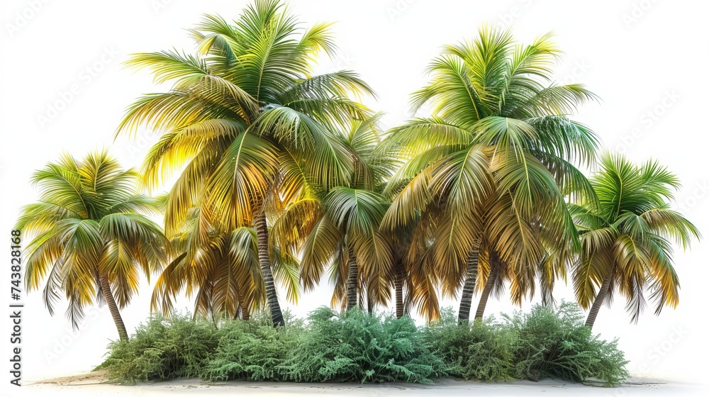 Aufkleber an isolated coconut palm tree on a white background is part of a collection of palm trees.
