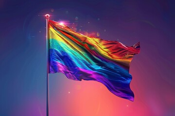 LGBTQ Pride olive drab #7. Rainbow bravery colorful spanish violet diversity Flag. Gradient motley colored thrill LGBT rights parade festival girlflux diverse gender illustration