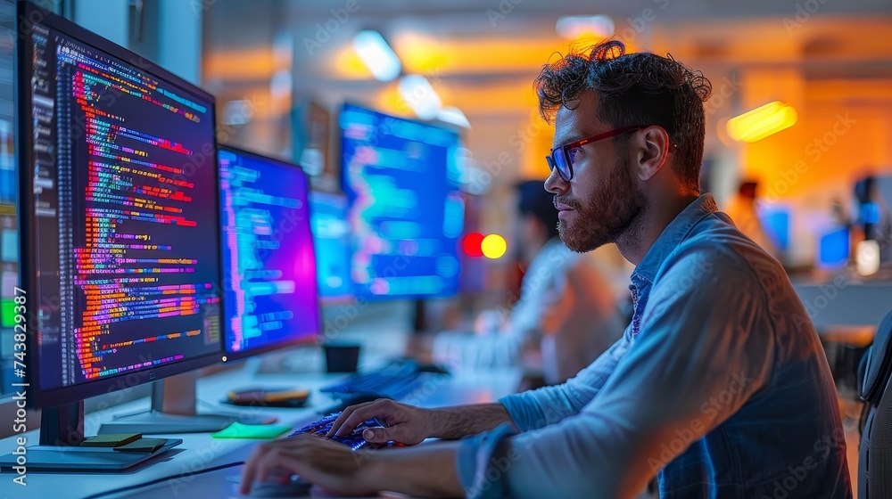 Poster Working as a developer for a software company's website design and coding technologies