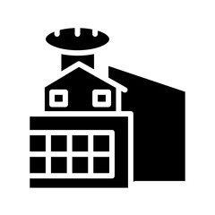Factory Bread Building Glyph Icon